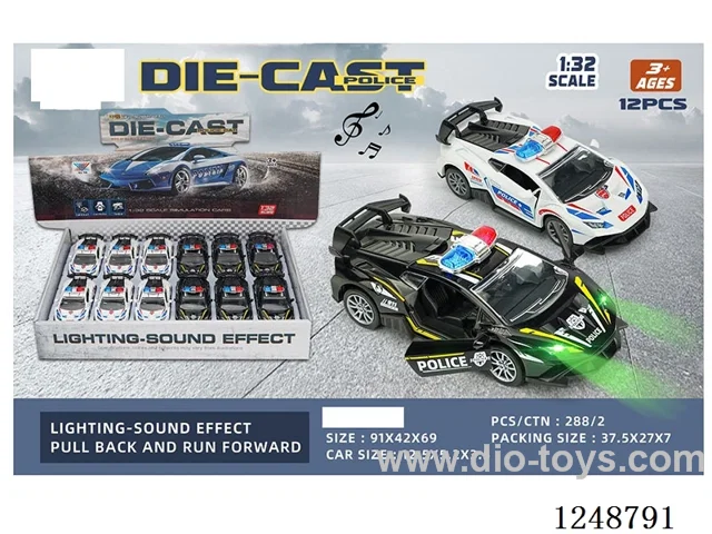1:32 pull back alloy car W L/M included battery 12PCS