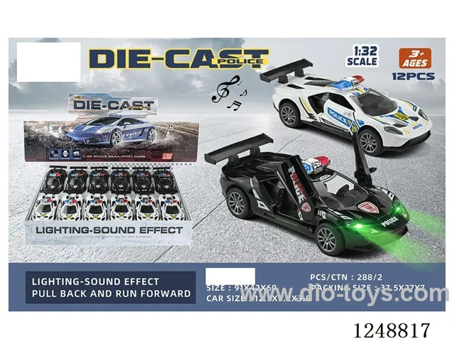 1:32 pull back alloy car W L/M included battery 12PCS