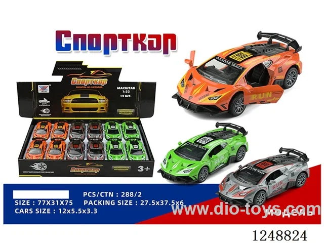 1:32 pull back alloy car (Russian) 12PCS