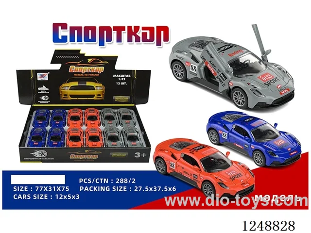 1:32 pull back alloy car (Russian) 12PCS