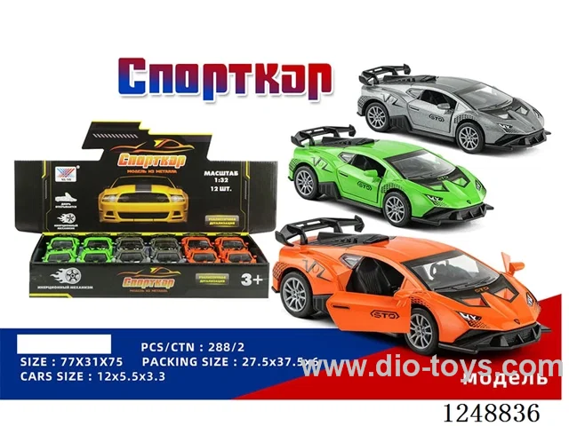 1:32 pull back alloy car (Russian) 12PCS