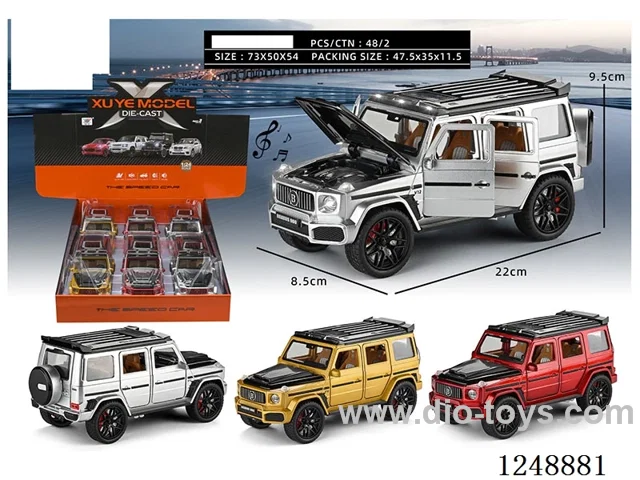 1:24 pull back alloy car W L/M 6PCS