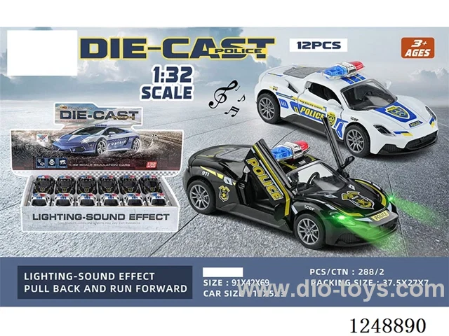 1:32 pull back alloy car W L/M included battery 12PCS