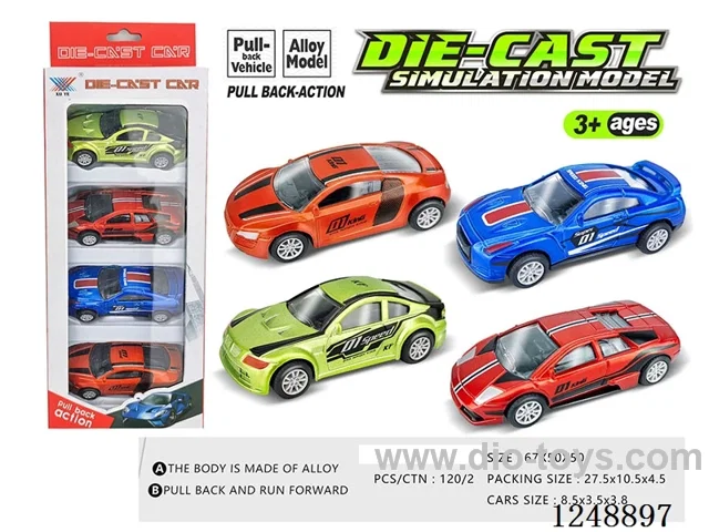 1:50 pull back alloy car 4PCS