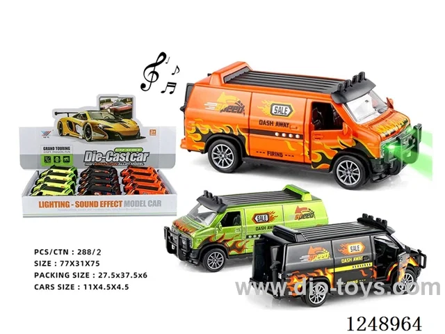 1:32 pull back alloy car W L/M included battery 12PCS