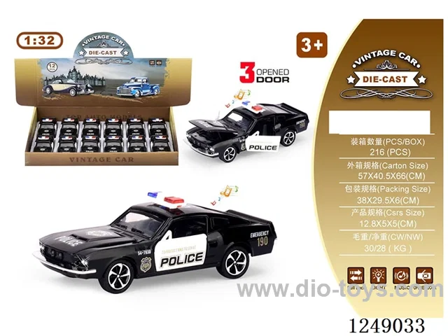 1:32 pull back alloy car W L/M included battery 12PCS