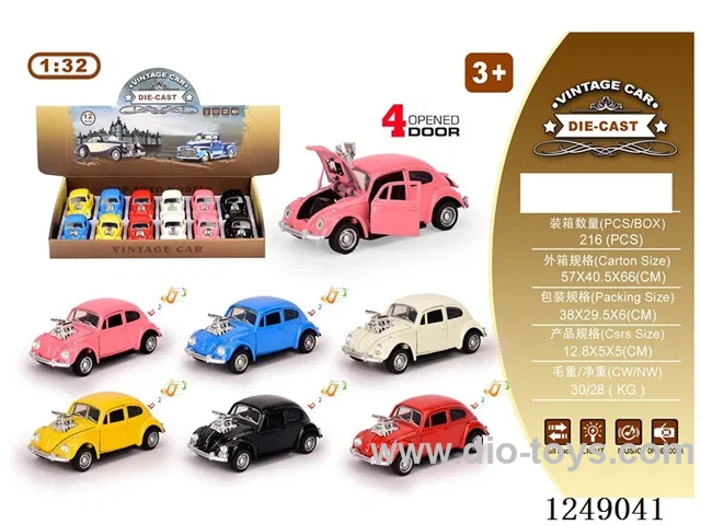 1:32 pull back alloy car W L/M included battery 12PCS