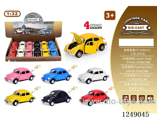 1:32 pull back alloy car W L/M included battery 12PCS