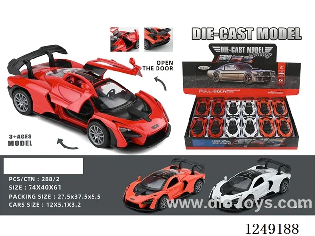 1：32 pull back alloy car 12PCS not included battery