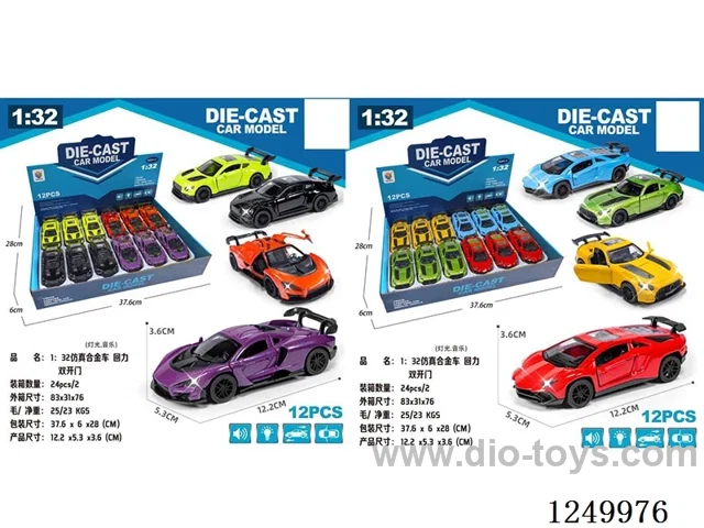 1:32 pull back alloy car W L/M 12PCS 4 mixed
