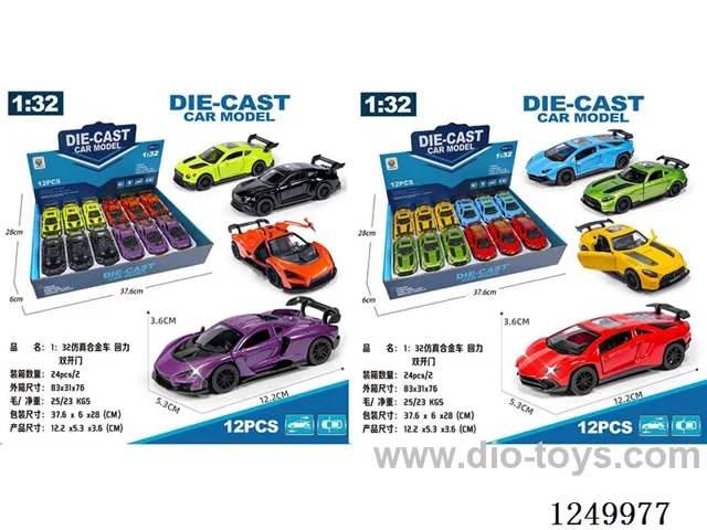 1:32 pull back alloy car 12PCS 4 mixed