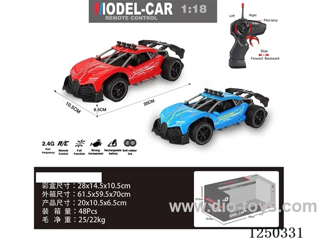 1:18 2.4G 4ch RC car not included battery