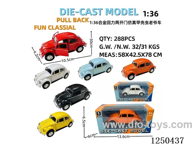 1:36 pull back alloy car