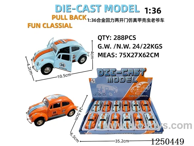 1:36 pull back alloy car 12PCS