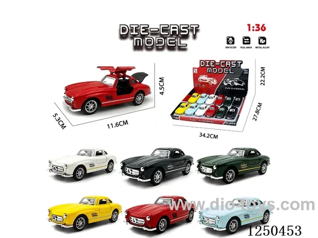 1:36 pull back alloy car 12PCS