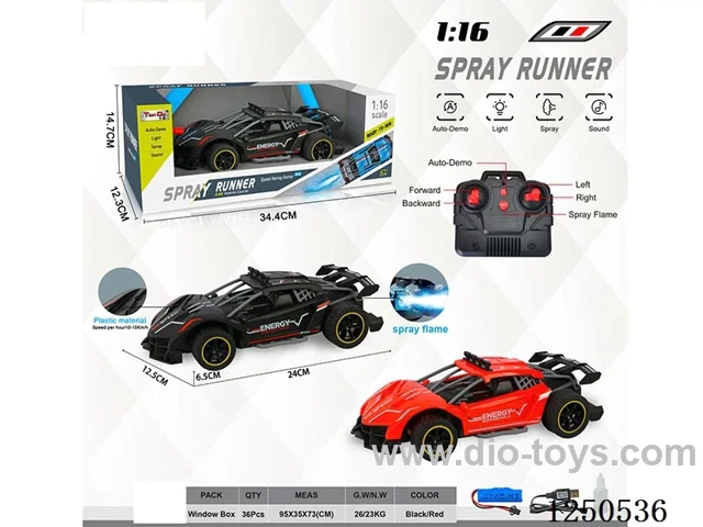 1:16 4ch 2.4G rc car included battery with spray