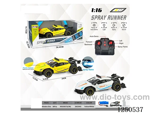 1:16 4ch 2.4G rc car included battery with spray