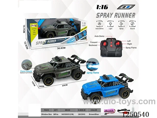 1:16 4ch 2.4G rc car included battery with spray
