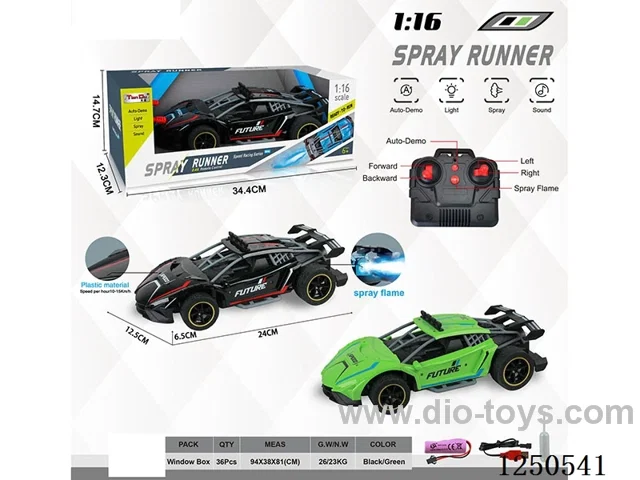 1:16 4ch 2.4G rc car included battery with spray