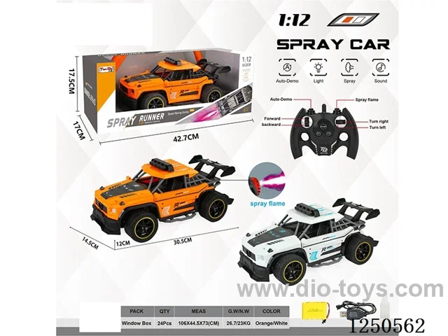 1:12 4ch 2.4G rc car included battery with spray