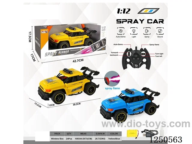 1:12 4ch 2.4G rc car included battery with spray