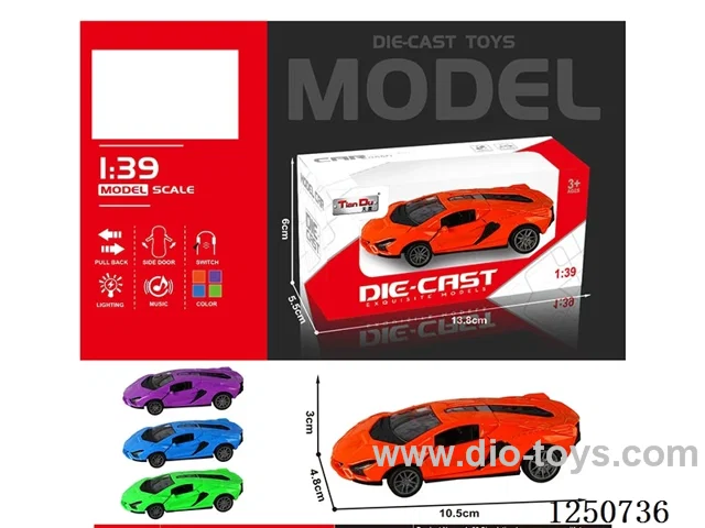 1:39 pull back alloy car included battery W L/M