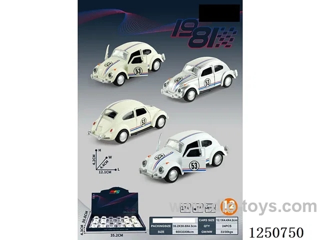 1:36 pull back alloy car 12PCS