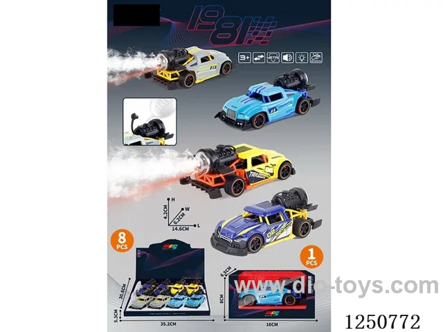 1:32 pull back alloy car 8PCS W L/M/spray not included battery