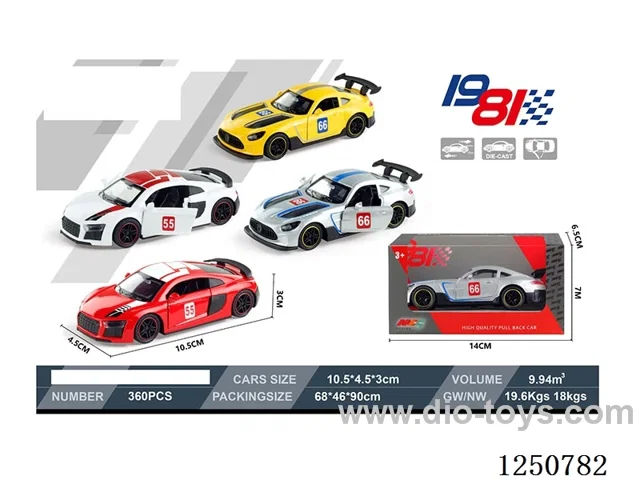 1:43 pull back alloy car 4 colors
