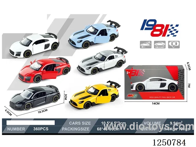 1:43 pull back alloy car 6 colors