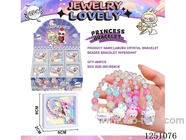 Labuboo Crystal Bead Bracelet with Figurine Pendant (24PCS)