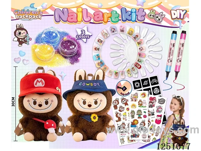 30CM Labuboo Backpack with Tattoo & Nail Art Sticker Set