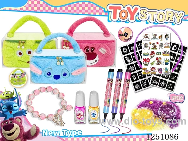 Tattoo Nail Art Set with Crystal Bracelet (Stitch/Bear/Tentacool Three Variants Assorted)