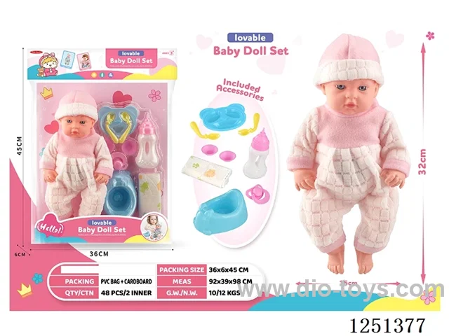 14 inch doll set with IC included battery 3*AG13
