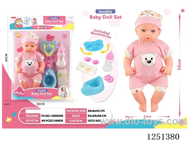 14 inch doll set with IC included battery 3*AG13