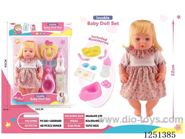 14 inch doll set with IC included battery 3*AG13