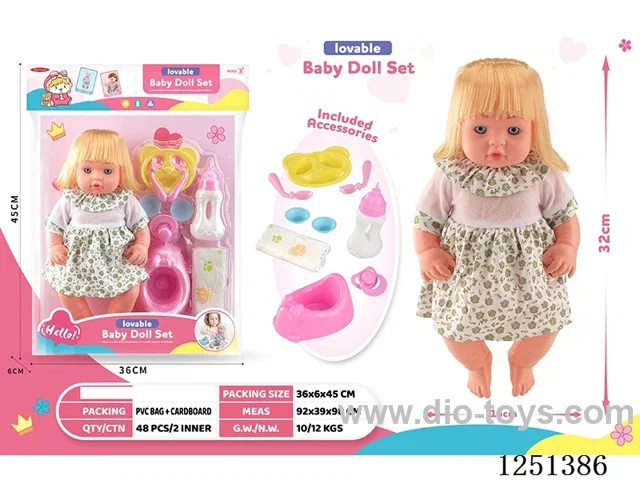 14 inch doll set with IC included battery 3*AG13