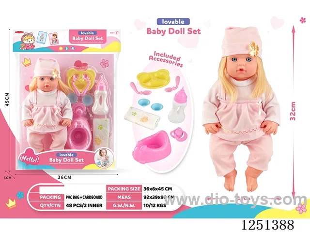14 inch doll set with IC included battery 3*AG13