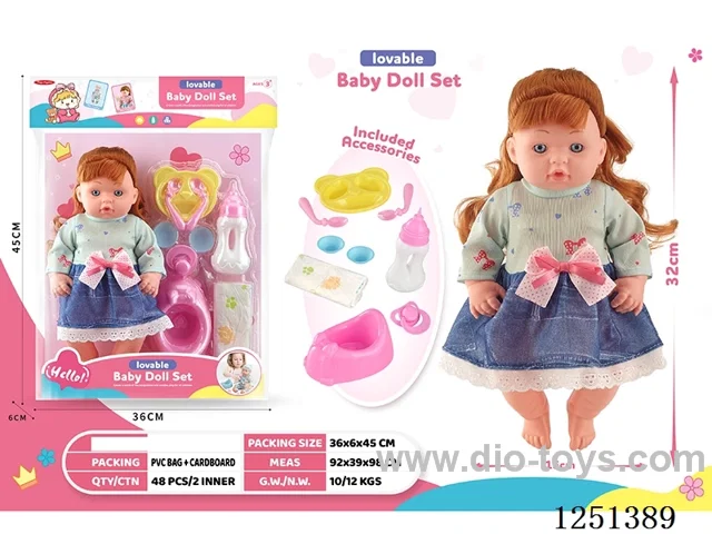 14 inch doll set with IC included battery 3*AG13