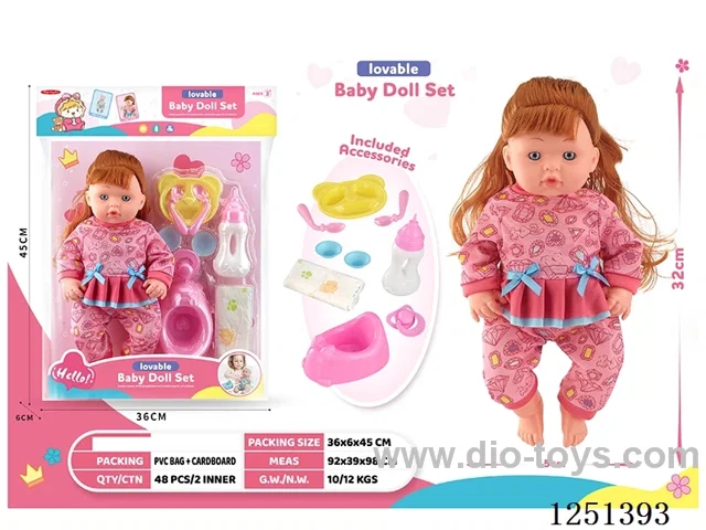 14 inch doll set with IC included battery 3*AG13