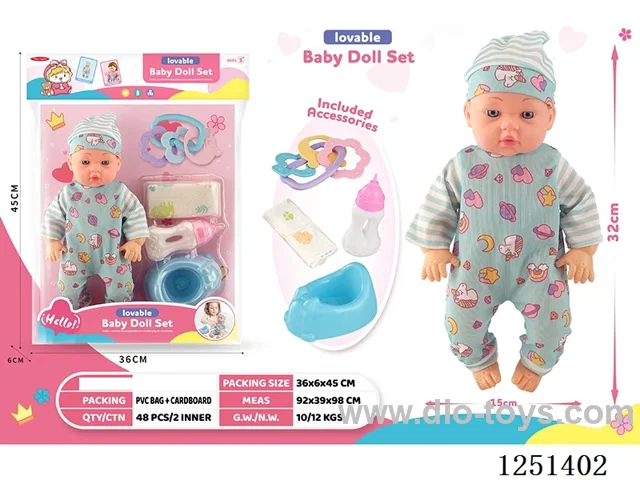 14 inch doll set with IC included battery 3*AG13