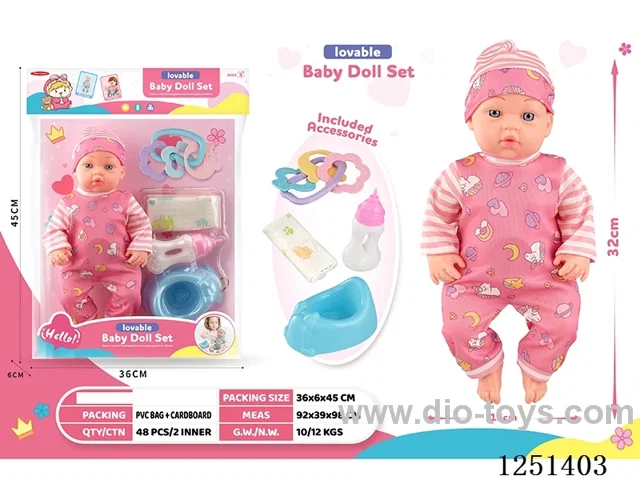 14 inch doll set with IC included battery 3*AG13