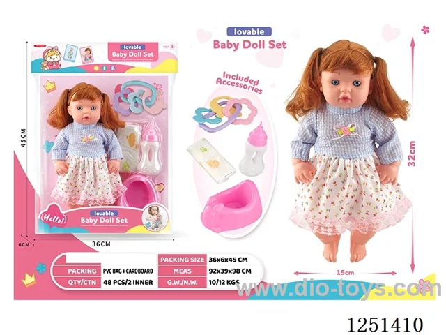 14 inch doll set with IC included battery 3*AG13