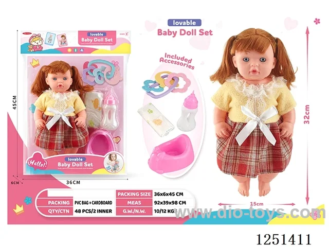 14 inch doll set with IC included battery 3*AG13