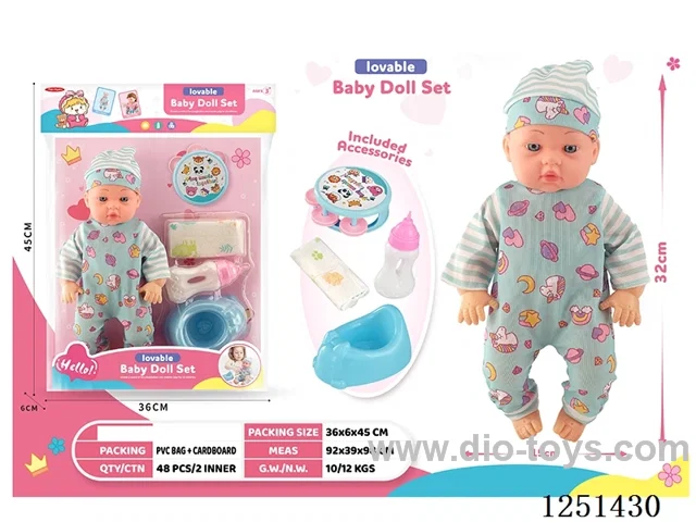 14 inch doll set with IC included battery 3*AG13