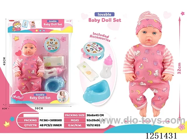 14 inch doll set with IC included battery 3*AG13