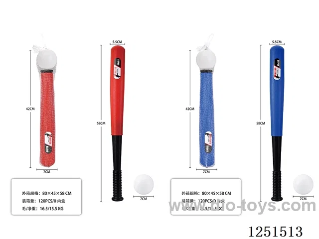 Retractable Baseball Bat +1 Ball (Blue/Red)