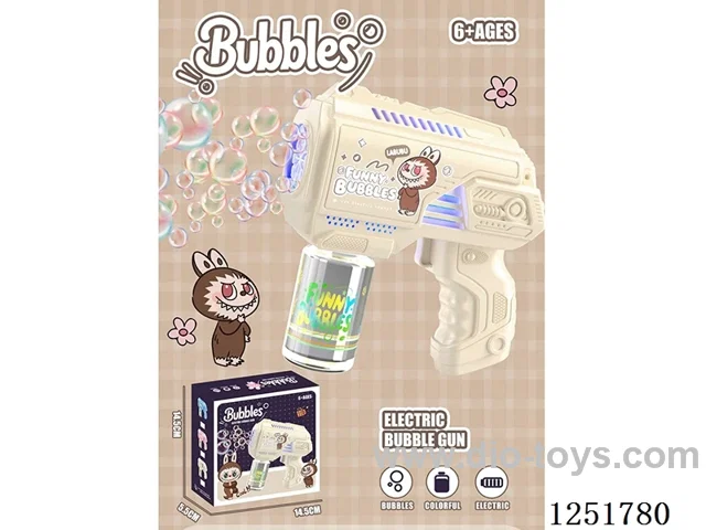 Electric Lighted Multi Hole Bubble Gun