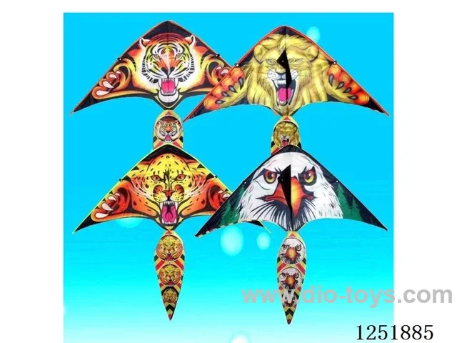 1.1m Triangle Animal Heads Eagles Lions and Tigers Kite