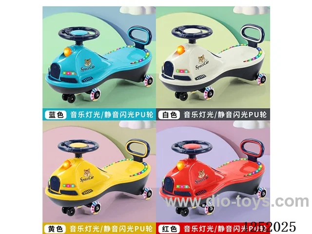 Children's twisting car W L/M/Mute flashing PU wheels